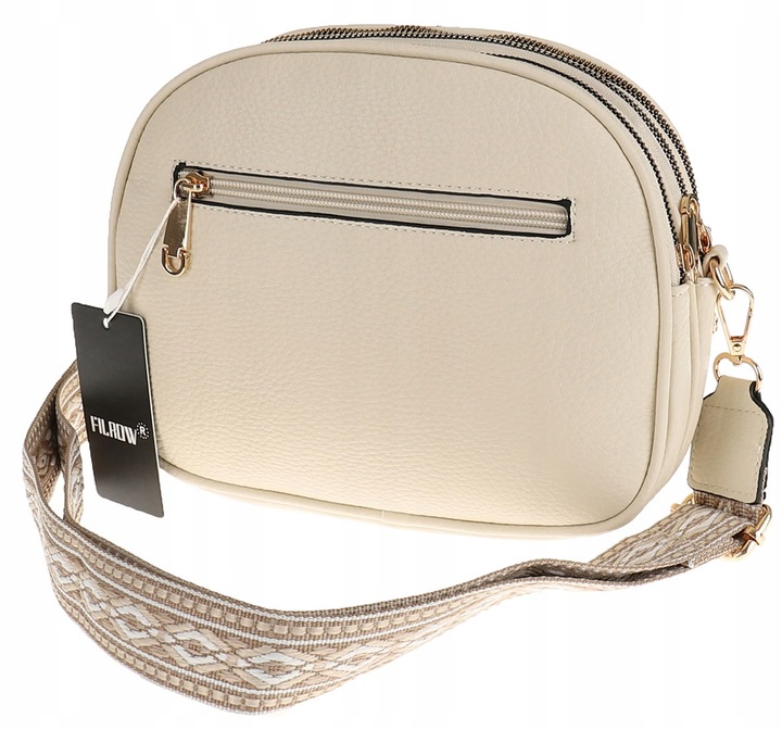 Torebka Damska Skóra Pojemna Listonoszka na Ramę Miejska Modna YD9743 Beige