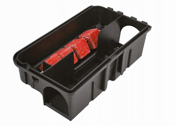 3X DUŻA STACJA DERATYZACYJNA KARMNIK Z NADRUKIEM NA MYSZY I SZCZURY