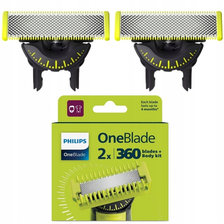 Wymienne Ostrza do Golarki Philips OneBlade QP624/50 2szt. Twarz +