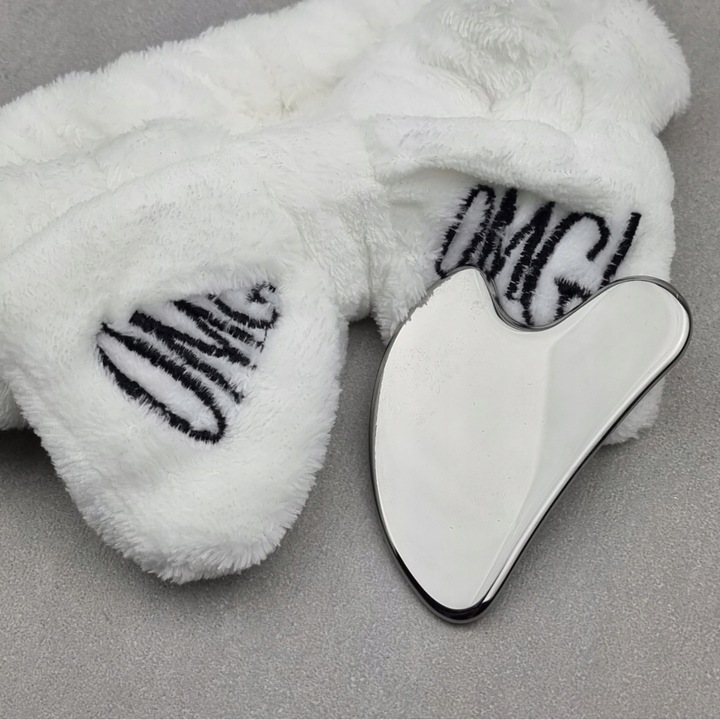 GUA SHA MASAŻER DO TWARZY PŁYTKA DO MASAŻU METAL STAL CHIRURGICZNA