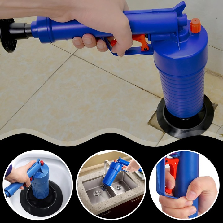 PISTOLET DO UDRAŻNIANIA RUR PRZEPYCHACZ WC TOALET ZLEWU KRET HYDRAULICZNY