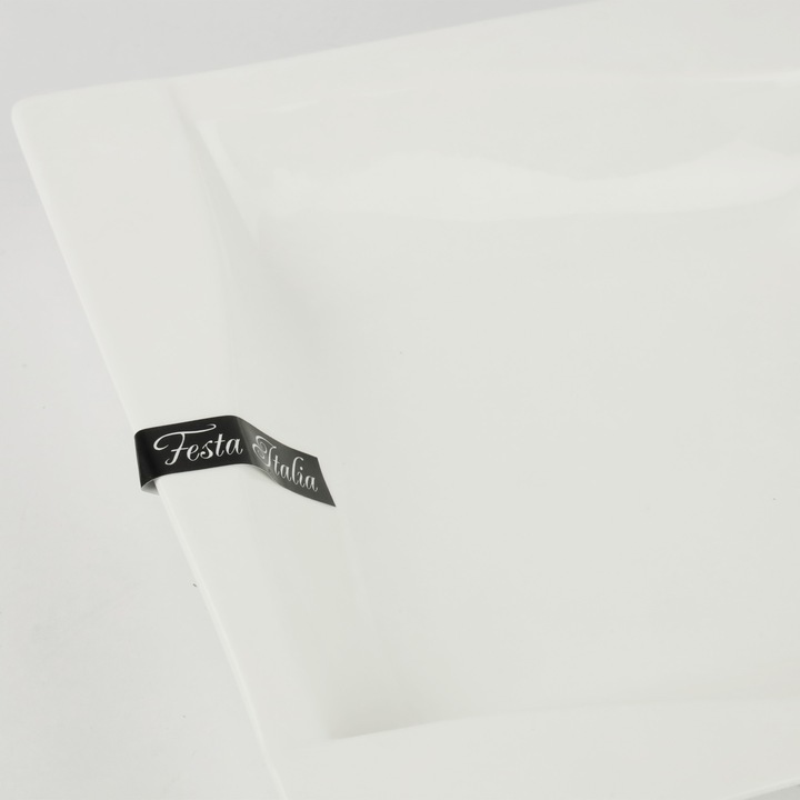 SERWIS OBIADOWY VIVA 18 EL DLA 6 OSÓB KWADRATOWY KPL TALERZY PORCELANOWYCH