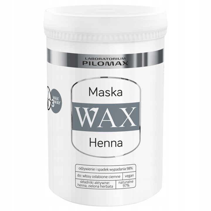 Maska przeciw wypadaniu do włosów niefarbowanych CIEMNYCH Henna WAX 480ml