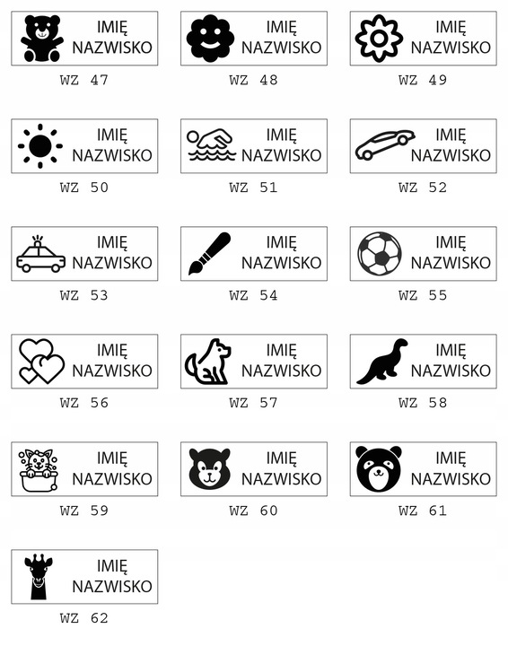 TRODAT PIECZĄTKA ZNAKOWANIE UBRAŃ DO PRZEDSZKOLA ZŁOBKA SZKOŁY DZIECKO