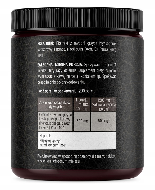 Chaga Błyskoporek podkorowy 100G SOLVE LABS