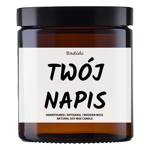 Personalizowana Świeca W Szkle Z Własnym Napisem - Upominek - Prezent 40h