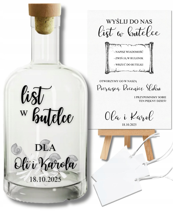 Księga Gości Butelka LIST W BUTELCE Znakomite Wesele Ślub Chrzest Komunia