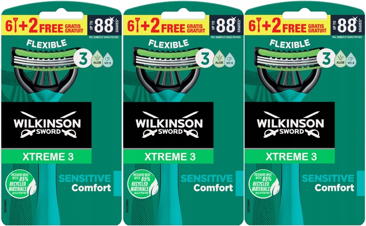 24x Maszynka do Golenia WILKINSON Xtreme 3 Comfort Sensitive