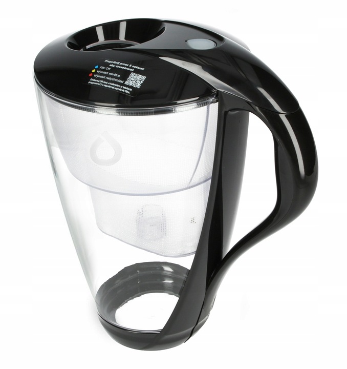 Dzbanek filtrujący szklany Dafi Crystal LED + 1 filtr UNIMAX (czarny)