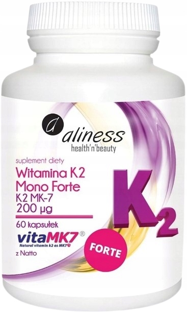 WITAMINA K2 MK-7 MONO FORTE 200 ug z Natto Aliness Regeneracja kości