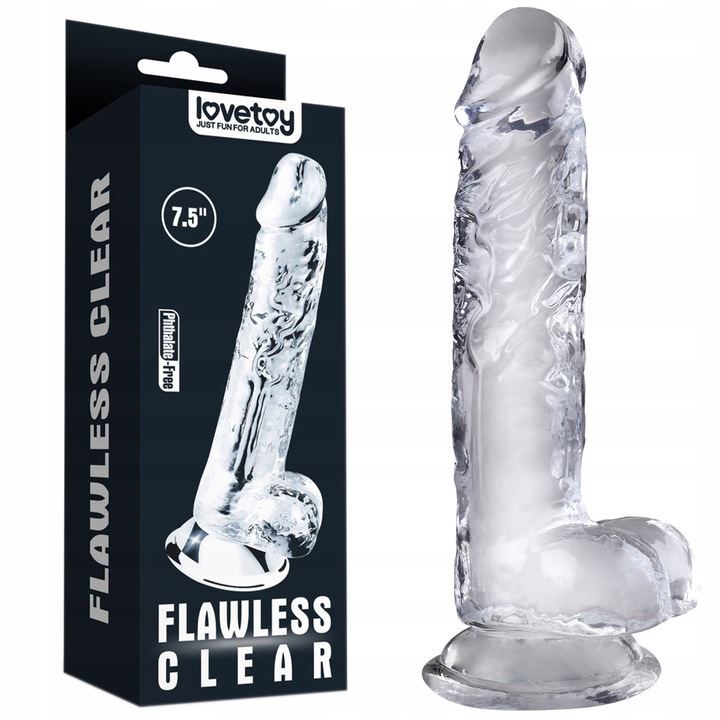 Elastyczny Penis Żelowy Dildo z Jądrami Przyssawka