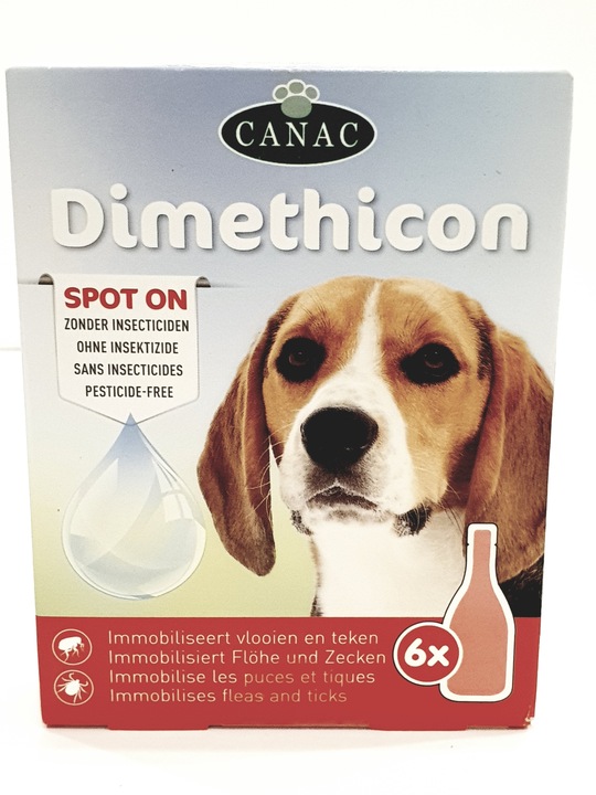 Krople dla PSA na Pchły i Kleszcze Dimeticon Canac 6 dawek x 1ml na skórę