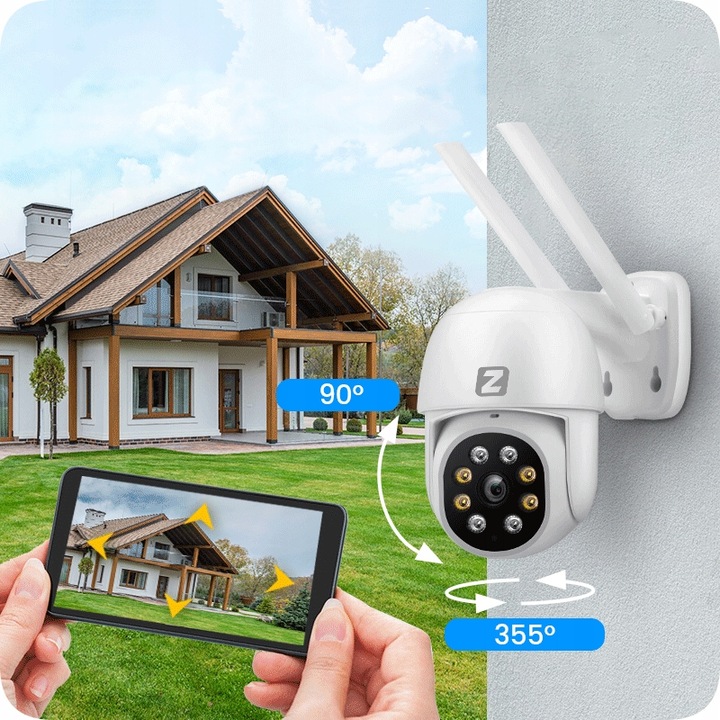 Kamera Zewnętrzna Obrotowa IP WiFi 8MPx 8MP 4K ULTRA HD 4x ZOOM