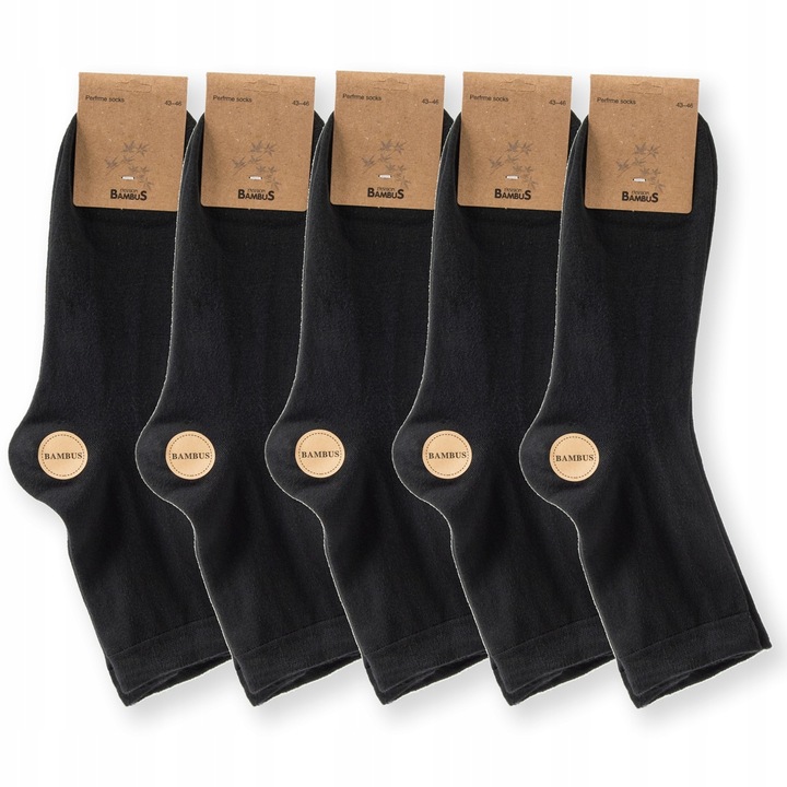 SKARPETY BAMBUSOWE męskie Czarne Antybakteryjne SKARPETKI PREMIUM