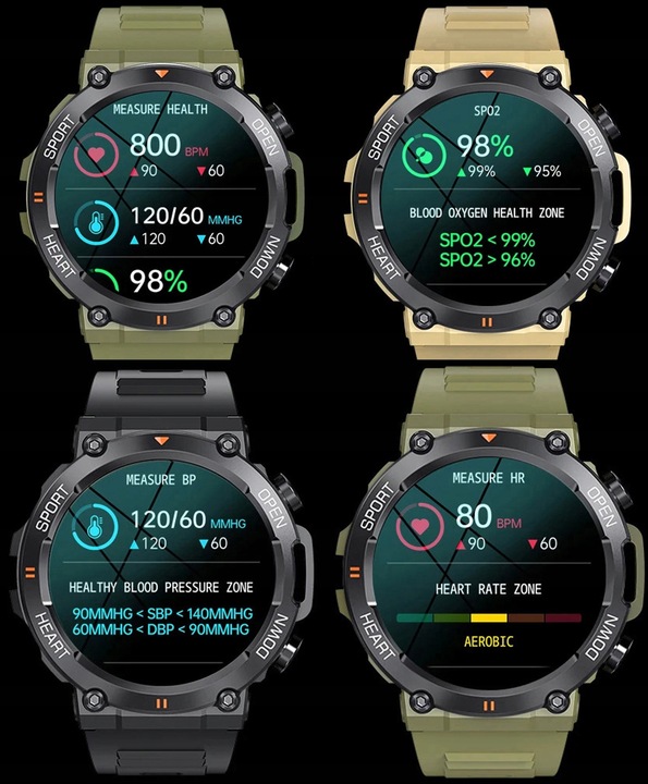 Zegarek męski SMARTWATCH Rubicon ROZMOWY KROKI SMS 360x360 MENU PL