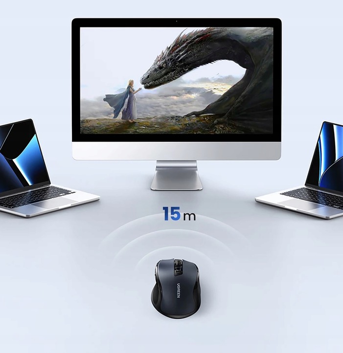 Mysz Bezprzewodowa 4000DPI Myszka Laserowa NA USB Do Komputera i Bateria AA