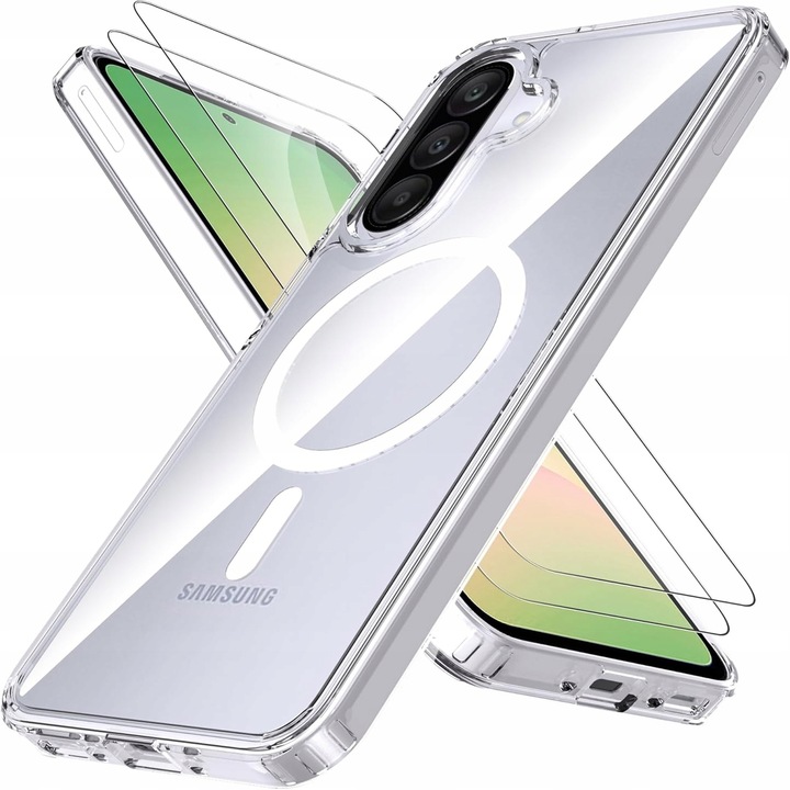Etui do SAMSUNG GALAXY A56 / A36 do MagSafe WZMACNIANE CLEAR +2szt. SZKŁO