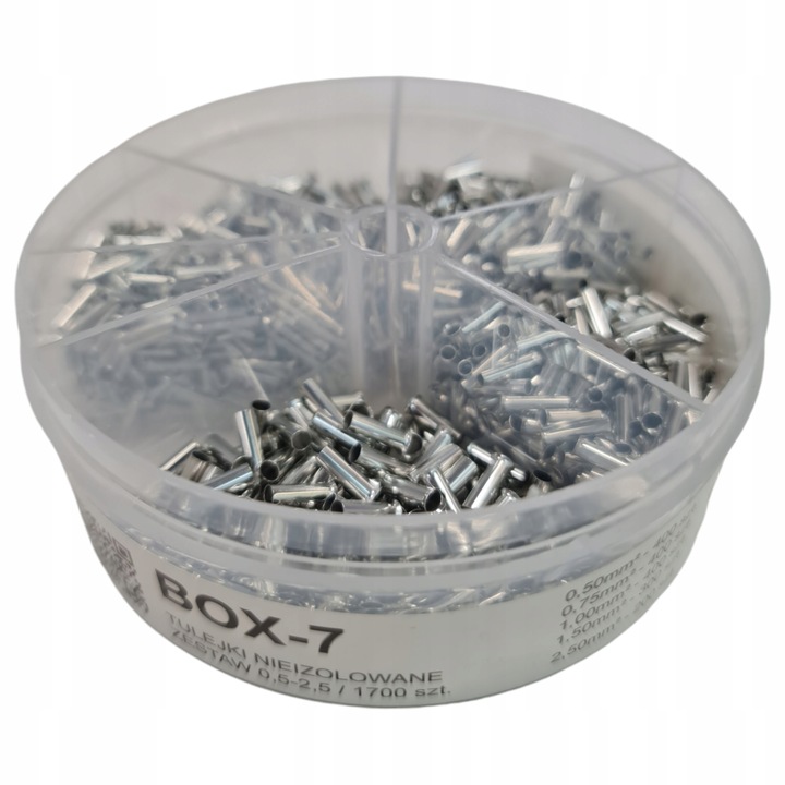 TULEJKA NIEIZOLOWANA TULEJKI NIEIZOLOWANE ZESTAW BOX-7 0,5-2,5mm2 1700