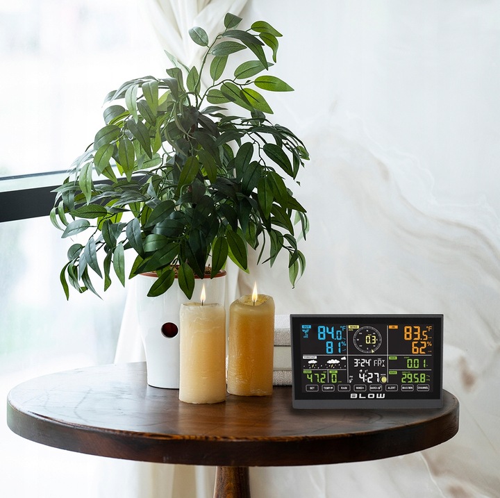 STACJA POGODOWA POGODY BEZPRZEWODOWA METEO TERMOMETR HIGROMETR ZEGAR