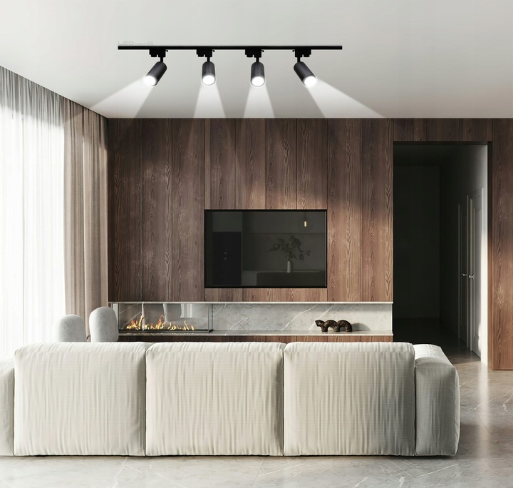 Zestaw Szynoprzewód Szyna 1m + 4x Lampa GU10 LED Oświetlenie szynowe