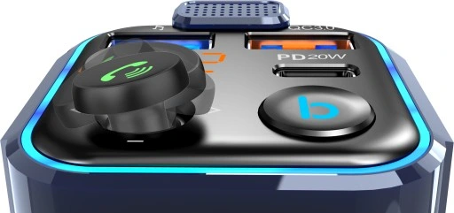 TRANSMITER FM BLUETOOTH SZYBKA ŁADOWARKA QC USB PD