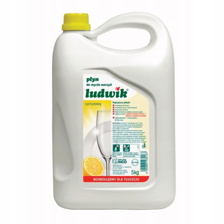 LUDWIK Płyn do mycia naczyń cytrynowy 5 kg