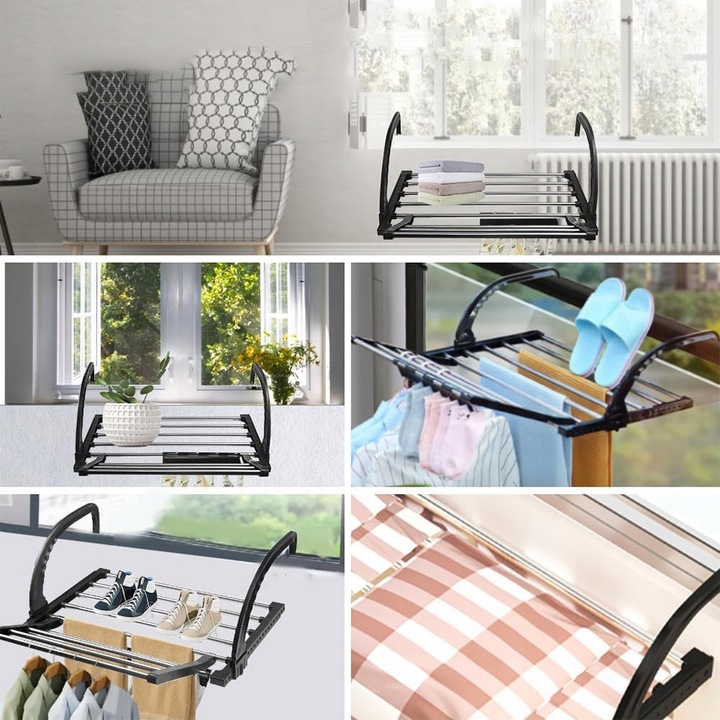 MAŁA SUSZARKA NA PRANIE STOJĄCA BALKONOWA SUSZARKA NA UBRANIA BUTÓW DO