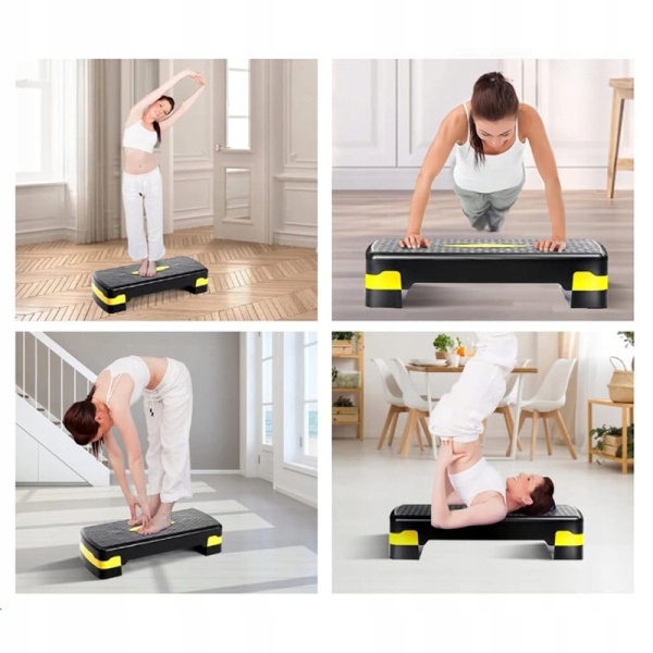 STEP SCHODEK DO ĆWICZEŃ DO AEROBIKU FITNESS 3 STOPNIOWY REGULOWANY SOLIDNY