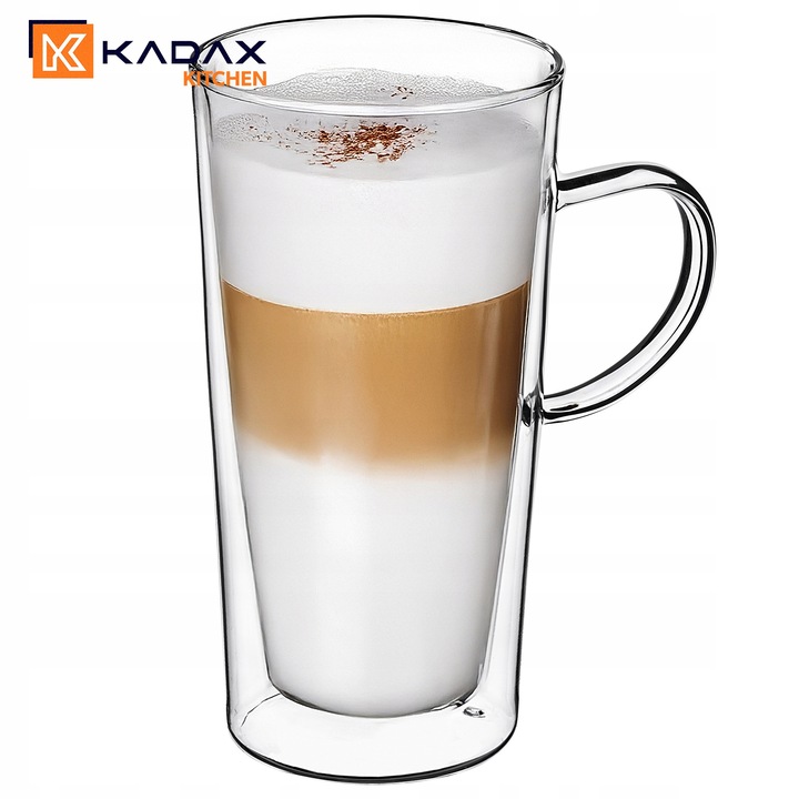 2x SZKLANKI DO KAWY HERBATY LATTE 470ml TERMICZNE Z PODWÓJNĄ ŚCIANKĄ DUŻE