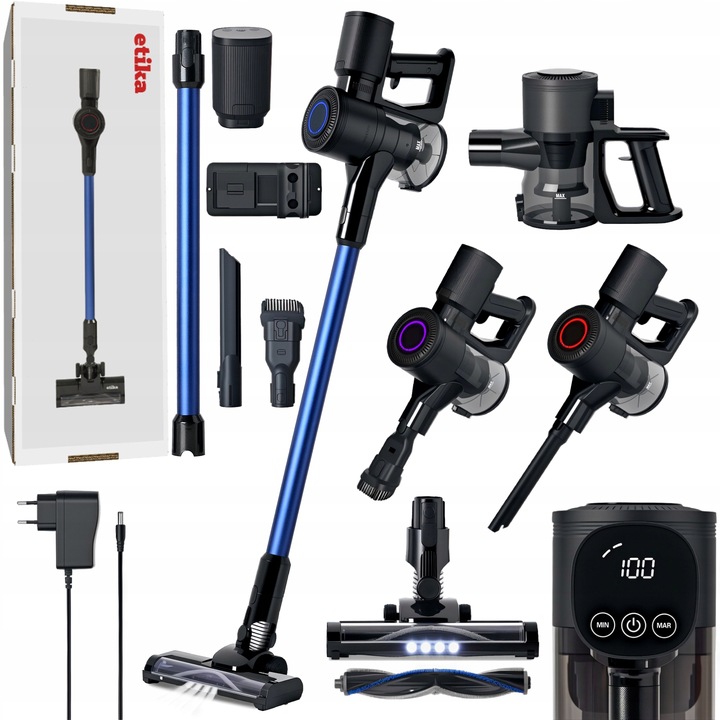 ODKURZACZ BEZPRZEWODOWY PIONOWY RĘCZNY 3w1 BEZWORKOWY ELEKTROSZCZOTKA