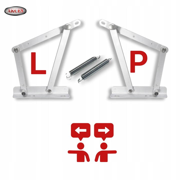 PODNOŚNIK WERSALKI KANAPY ŁÓŻKA TAPCZANU ZESTAW L+P 2 SPRĘŻYNY STAL