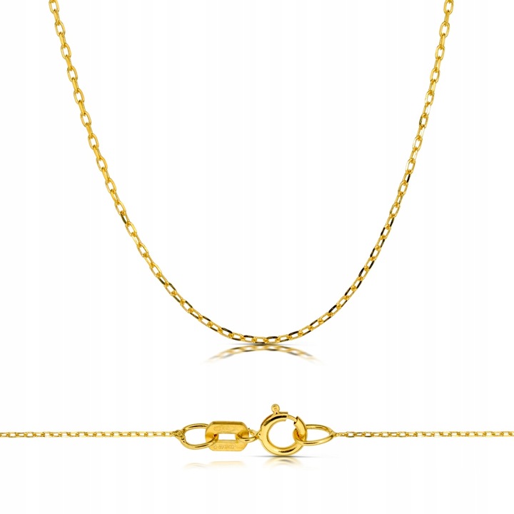 ZŁOTY KLASYCZNY ŁAŃCUSZEK ANKIER 45 CM 333 GRAWER