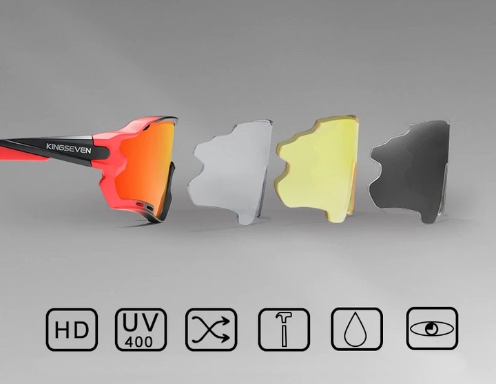 Okulary Rowerowe Polaryzacyjne Sportowe K7 na Rower 5 Szkieł Wymienne Szkła
