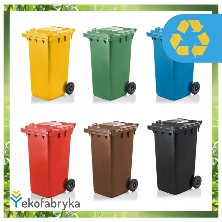 Pojemnik na śmieci 240l odpad ZMIESZANE Kosz WEBER Najwyższa Jakość CZARNY