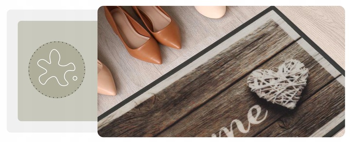 WYCIERACZKA WEJŚCIOWA POD DRZWI z NADRUKIEM HOME 50x80 cm BARDZO SOLIDNA