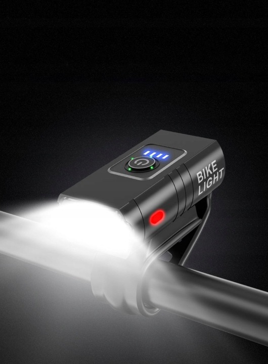 LAMPKA ROWEROWA PRZEDNIA I TYLNA LED MOCNA AKUMULATOROWA DO ROWERU ZESTAW