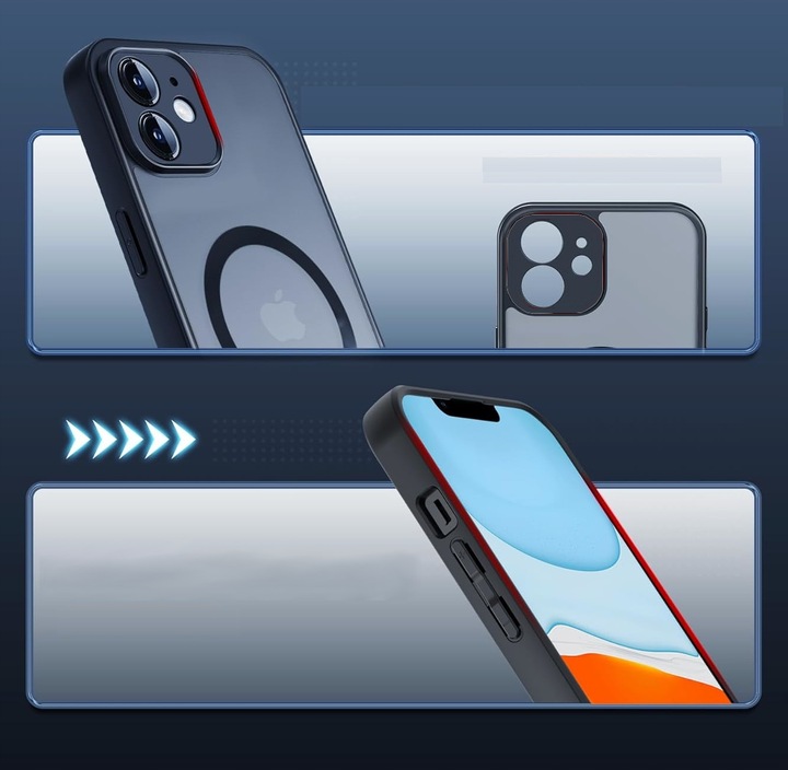 ETUI do IPHONE 11 do Magsafe MATOWE MAGNETYCZNE WZMACNIANE + 2x SZKŁO 9H