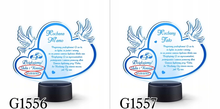 PODZIĘKOWANIA DLA RODZICÓW Świadków PREZENT na ŚLUB WESELE z TWOIM GRAWERem