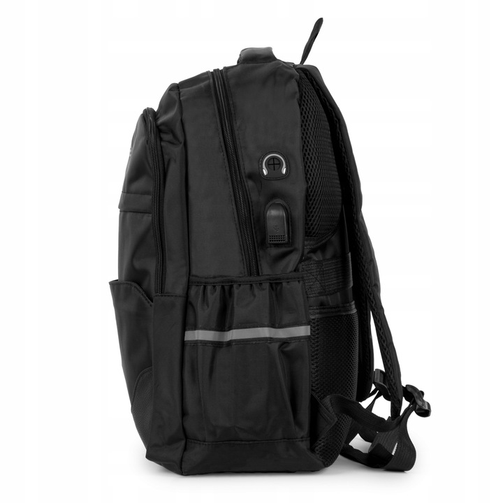 Bivacc Pojemny plecak szkolny młodzieżowy czarny zestaw 3 szt Bivacc