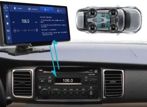 RADIO STACJA MULTIMEDIALNA MONITOR ANDROID AUTO APPLE CARPLAY DVR 2 KAMERY
