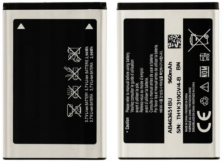 Nowa Bateria Do Samsung AB463651BU S5610, S5611, B3410, S5620, S3650, B5310