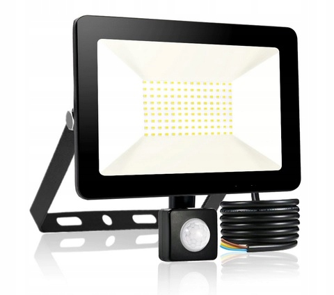 MOCNA LAMPA LED Z CZUJNIKIEM RUCHU I ZMIERZCHU 50W ZEWNĘTRZNA NAD