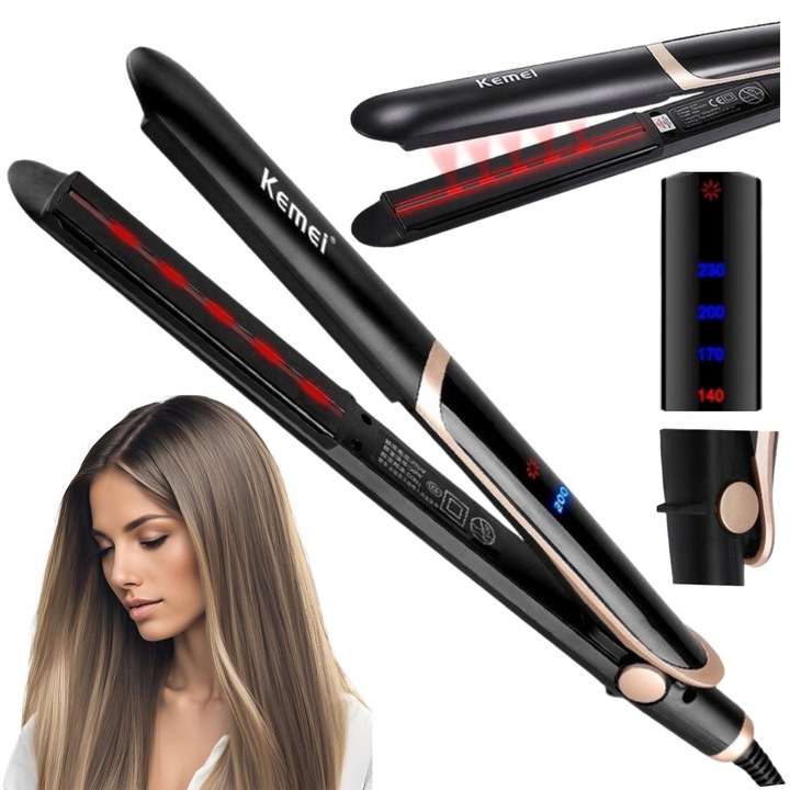 Prostownica do włosów Podczerwień Jonizacja + KRĘCI WŁOSY 2w1 PRO