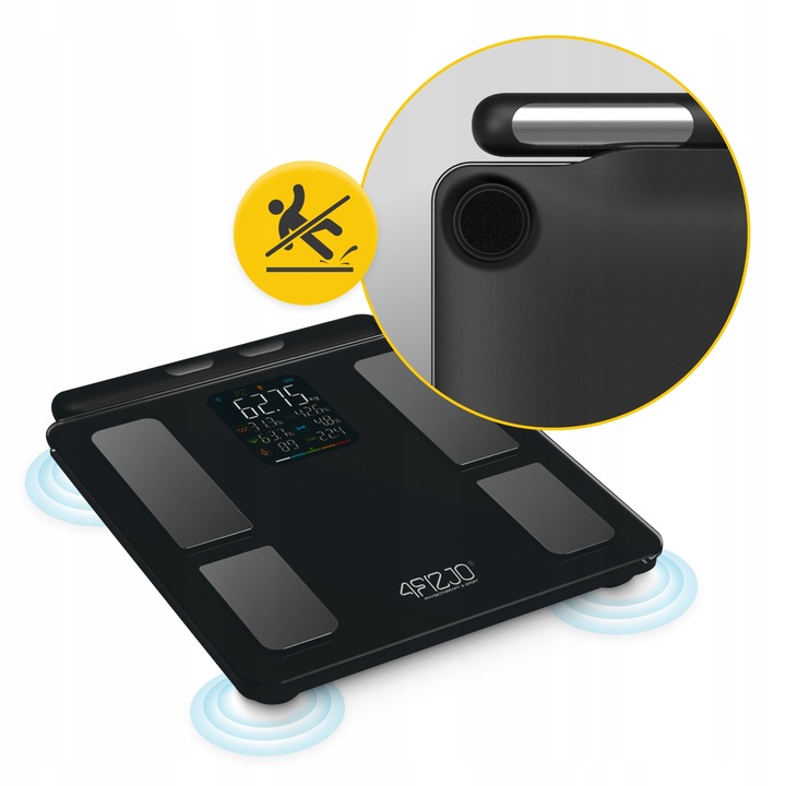 WAGA ŁAZIENKOWA ANALITYCZNA ELEKTRONICZNA POMIAR TŁUSZCZU BMI SZKLANA SMART