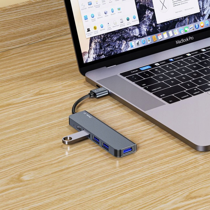 HUB ADAPTER ROZGAŁĘZIACZ ROZDZIELACZ USB-A 3.0 - USB-C TYPE-C DO KOMPUTERA