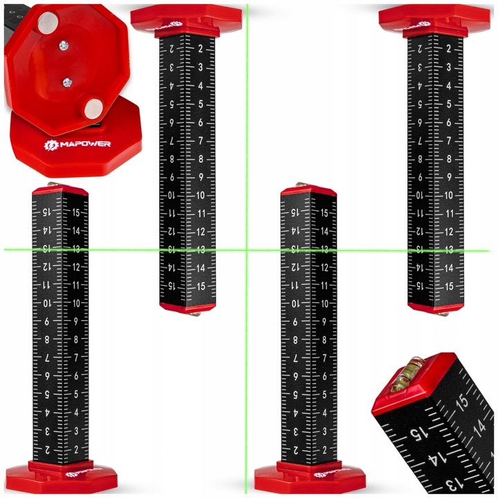 ZNACZNIK MAGNETYCZNY DO POZIOMOWANIA SŁUPEK LINIJKA DO POZIOMIC 4