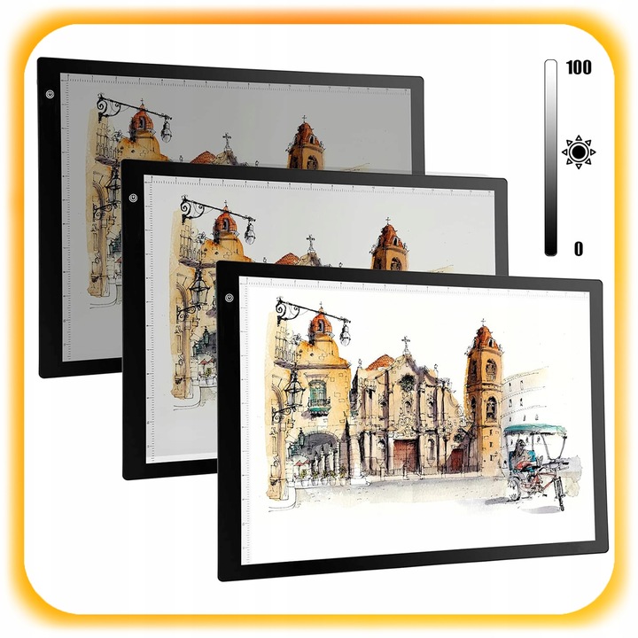 PODŚWIETLANA DESKA KREŚLARSKA LED TABLET GRAFICZNY DO RYSOWANIA A4 PREZENT