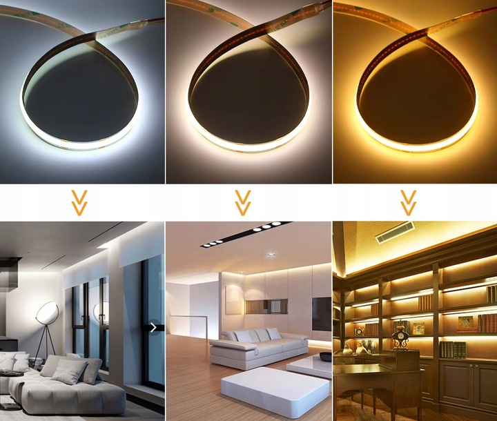 Taśma LED Neon COB 24V 1m 608/m CCT 2700-6500K BIAŁA CIEPŁA NEUTRALNA