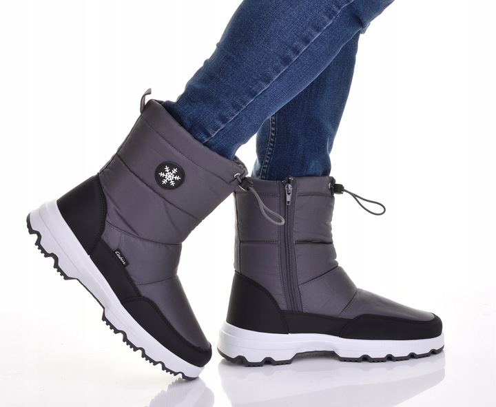 WYSOKIE ŚNIEGOWCE MĘSKIE KLASYCZNE OCIEPLANE BUTY ZIMOWE SOLIDNE