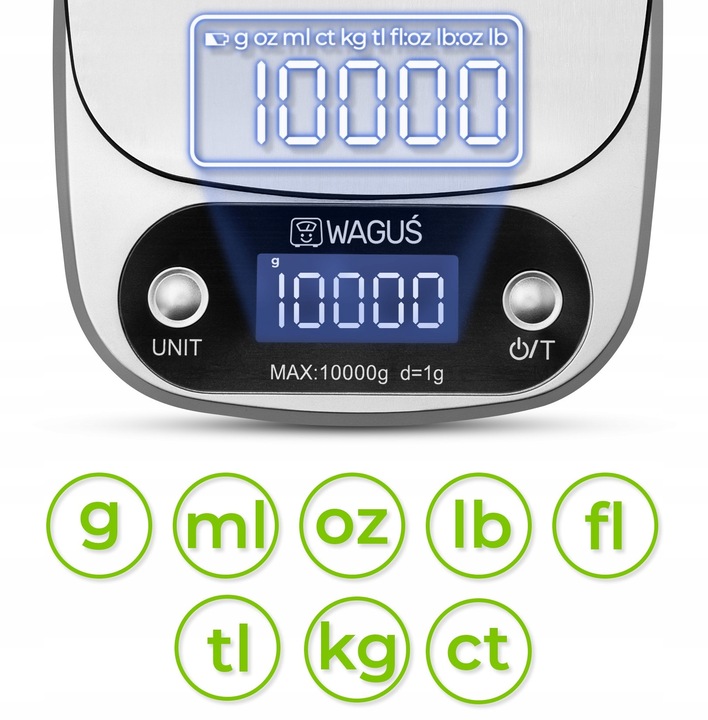 Precyzyjna waga kuchenna Precyzyjna Waguś 10kg 1g z wyświetlaczem LCD